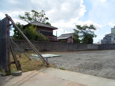 [Photo: Institute site before construction, left view]